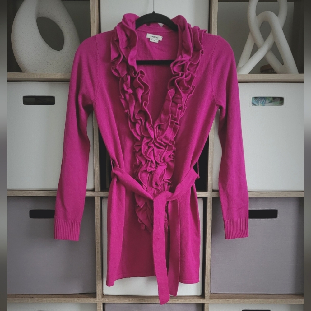 Jason Wu Fuchsia Ruffled Cardigan - Picture 3 of 13